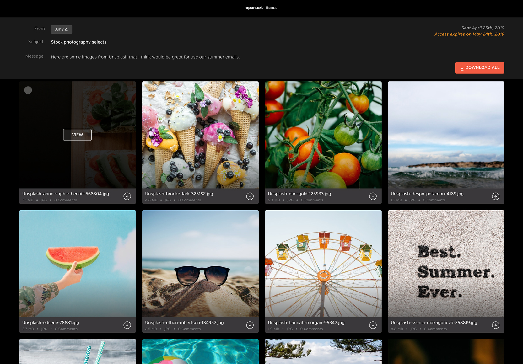 Large file share with recipient